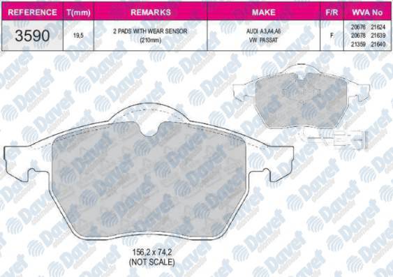 ON FREN BALATASI (TK) PASSAT A6 / 1.8T / 2.4 / 2.8 / 1.9TDI