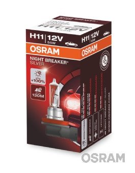 AMPUL 12V H11 55W NIGHT BREAKER SILVER (NBS) SERİSİ %100 GÜÇLÜ IŞIK (İKİLİ AMBALAJ)