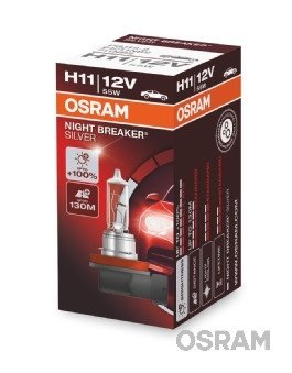 AMPUL 12V H11 55W NIGHT BREAKER SILVER (NBS) SERİSİ %100 GÜÇLÜ IŞIK (İKİLİ AMBALAJ)