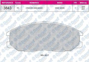 FREN BALATASI ON WVA 23569 HYUNDAI STAREX 04-> SANTA FE 02-> TUSSON SSANGYON ACTIAN KAYRO 01->