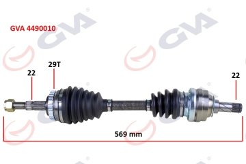 Komple Aks Sol Corsa B 1.2İ 16V (93-00) Abs'Li (569Mm) (29Diş)