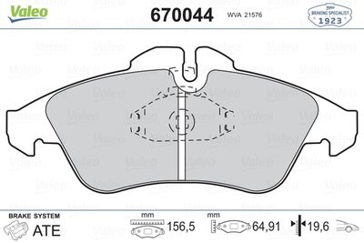 Fren Balatası On V-Class 638 97>03 Vıto 638 97>03 Sprınter 97>06 Lt 28/35 96>06