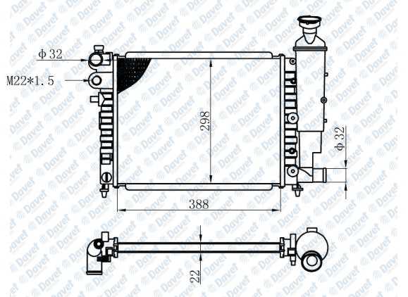 Motor Su Radyatoru Radyator Mekanık P106 Saxo Tu3 2 Tu1M Tu3Jp 99> Klımasız Manuel Olcu: (392×322×23)