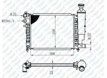 Motor Su Radyatoru Radyator Mekanık P106 Saxo Tu3 2 Tu1M Tu3Jp 99> Klımasız Manuel Olcu: (392×322×23)