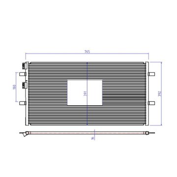 Klıma Radyatoru Kondenser Brazıng Ford Transıt 2.2Tdcı-2.3I-2.4 Tdcı-3.2Tdcı V347 06-> 725X389X16 At/Mt Sanzuman