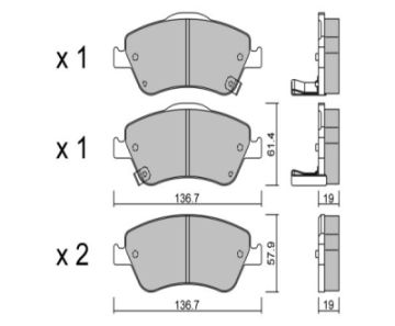 Fren Balatası Ön D2286M Corolla (E15) 1.4 D4D : Aurıs (E15) 07-12 Benzin-Dizel