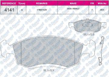 FREN BALATASI ON WVA 24673 DACIA LOGAN MCV 1.5DCI 1.6 16V 06-09