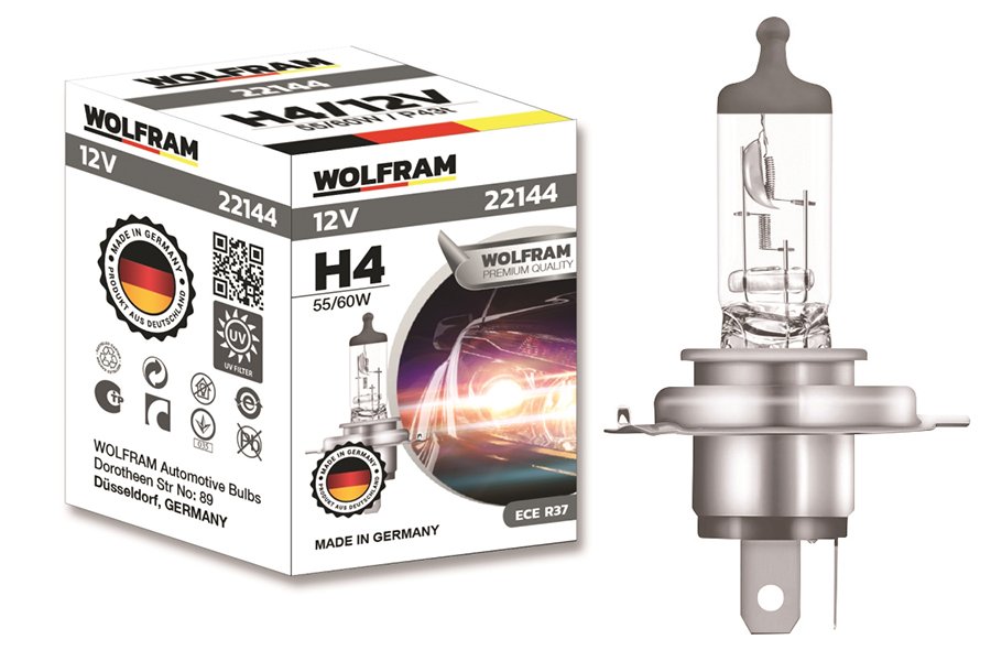 AMPUL 12V H4 60/55 P43t STANDART IŞIK TIRNAKLI P43t 64193