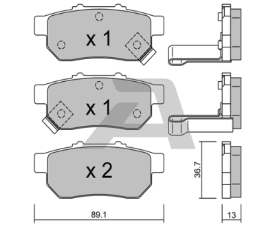 Fren Balatası Arka D5042M Cıvıc (Eh) 1.6 : Cıvıc (Eg) Hb 92-95 : Cıvıc (Ek) 1.6 96-00 : Cıvıc (Ek, Ma, Mb) Hb 96-00 : Jazz (Gd, Ge, Gk) 02- Benzin