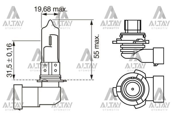 AMPÜL ECO HB4 9006 12V 51W FAR AMPÜLÜ SOKETLİ