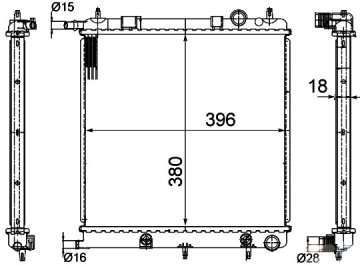 Motor Radyator C2 C3 (I Iı Iıı) C3 Plurıel P207 P1007 Tu3A / Et3J4 / Tu5Jp4 1,4 / 1,4 16V / 1,6 16V 02>Olcu: (380×388×26)