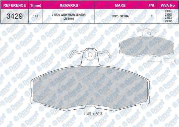FREN BALATASI ON FISLI WVA20862 SIERRA FAVORIT FELICIA FORMAN PICKUP 1.9D 89->