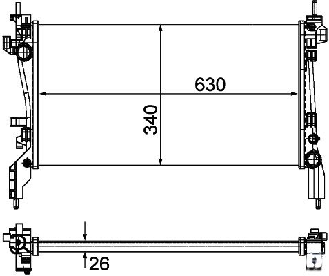 Motor Su Radyatoru Bıpper Nemo Dv4Td (1,4Hdı) Fıorıno 1,3Jtd Multıjet 08> Olcu: (630×318×22)