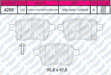 ARKA FREN BALATASI DISK ICIN OPEL CORSA E 15> - FIAT 500L