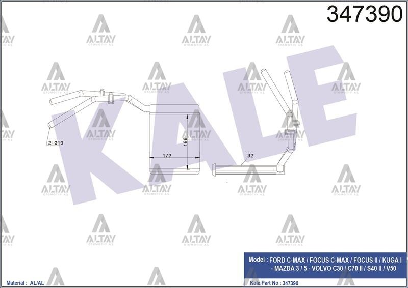 RADYATÖR KALORİFER MAZDA 3 / 5 03-09 / FOCUS C-MAX 07->