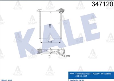 RADYATÖR KALORİFER 308 07-13 / C3 PICASSO 09=> / RCZ 10=> / BRAZING