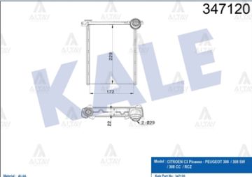 RADYATÖR KALORİFER 308 07-13 / C3 PICASSO 09=> / RCZ 10=> / BRAZING