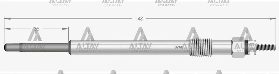KIZDIRMA BUJİSİ (ISITMA) TRANSIT 2.2 - 2.4 TDCI V184 / MONDEO 1.8 - 2.0 TDCI / CITROEN JUMPER 2.2 HDI 11.5V.