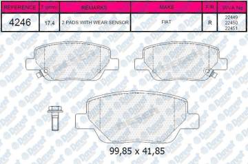 FREN BALATASI ARKA WVA22449-22450-22451 EGEA 1.3-1.4-1.6-1.6D 15->