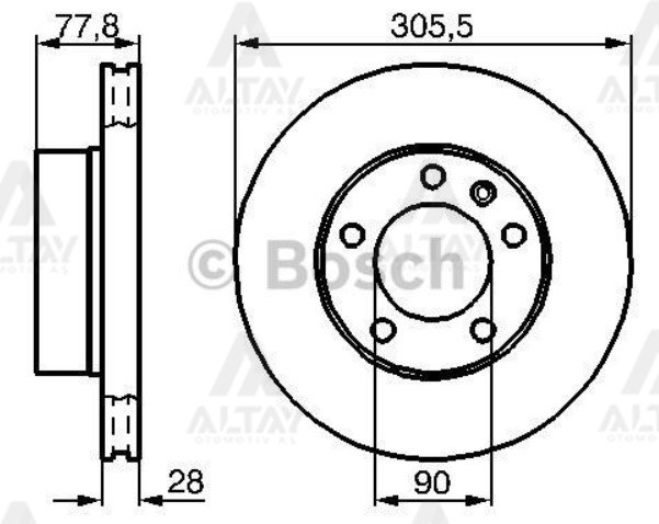FREN DİSKİ MASTER II 06=> / MOVANO II 06=> / ÖN HAVALI 305.5 mm