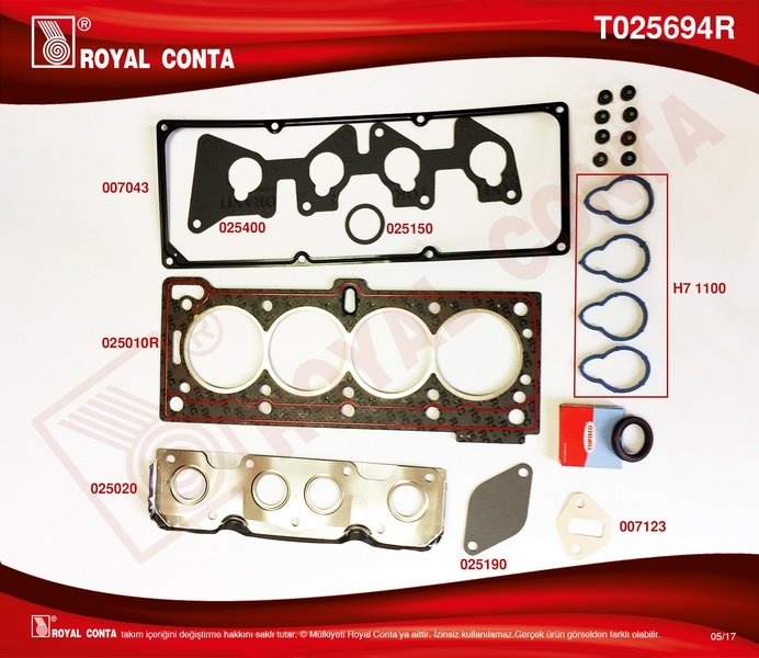 MOTOR ÜST TAKIM CONTA (SKT KEÇELİ) R19-MGN-CLIO 1.4/1.6 ie