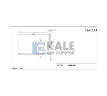 RADYATÖR KLİMA MAZDA 2 07=> 615x349x16