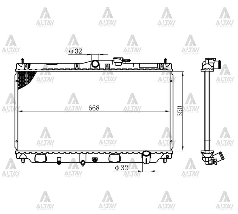 RADYATÖR SU ACCORD  90-93 / ROVER 16mm M-T BRAZING