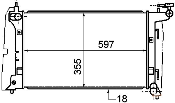 Radyatör Brazing Corolla 1.4-1.6 Vvti (Ac+Klimasız+Otom) (600X348X16)
