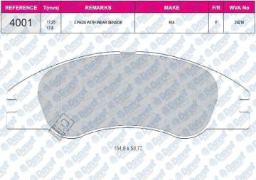 FREN BALATASI ON WVA 24218 KIA CERATO 04-10