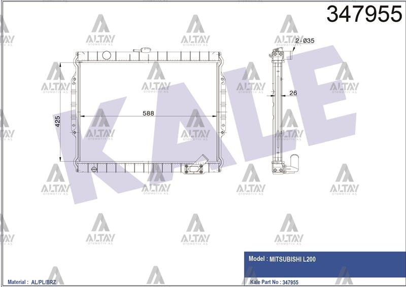 RADYATÖR SU L-200 86-96 26mm M-T BRAZING 4X4