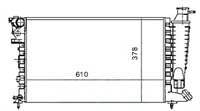 SU RADYATORU MEKANİK ( PEUGEOT : 306 1.6 TU5JP AC 1.8 XU7JP4 98-- CITROEN : XSARA 1.6 ) 610×378×23 SEGMANSIZ TİPİ