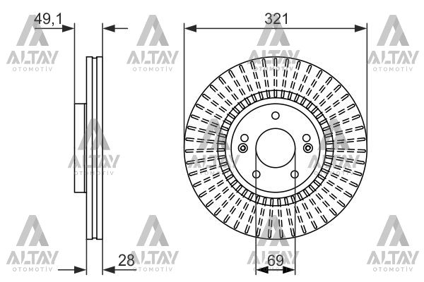 FREN DİSKİ SORENTO 11-20 / SANTAFE 11=> ÖN HAVALI 321-5