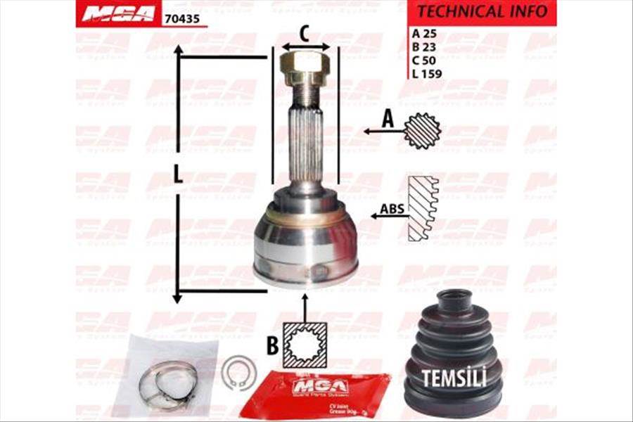 AKS KAFA DIS-(HYUNDAI: ACCENT ADMIRE 03>06 '' 1.5 CRDI 3CYL DIZEL ''/GETZ 03>> ''1.5 CRDI''/ELANTRA 90>95)      (25×23×50)