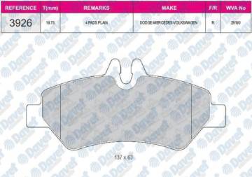 FREN BALATASI ARKA SPRINTER 906 06> CRAFTER 06>16