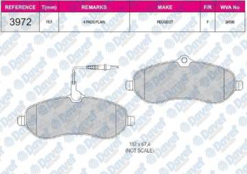ON FREN BALATASI SCUDO III JUMPY III EXPERT III 2.0I / 1.6HDI 90 / 2.0HDI 120 / 2.0HDI 140 / 2.0I 01 / 07> (ARKA DISK BALATA OLAN ARAC ICIN)