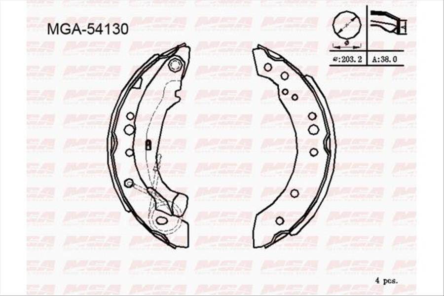Arka Pabuc Balata -(Renault : Symbol Iı 2008>2012 Dacıa : Logan 2004>2012 Peugeot : 206 1998>2006 Cıtroen : C3 1.4 Hdı 2002>2009 )