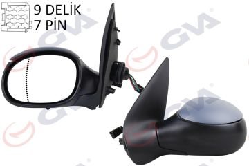 DIŞ DİKİZ AYNASI SOL 206 98> ELEKTRİKLİ+ISITMALI+ASTARLI+ASFERİK 5 FİŞ VM-206EHPAL