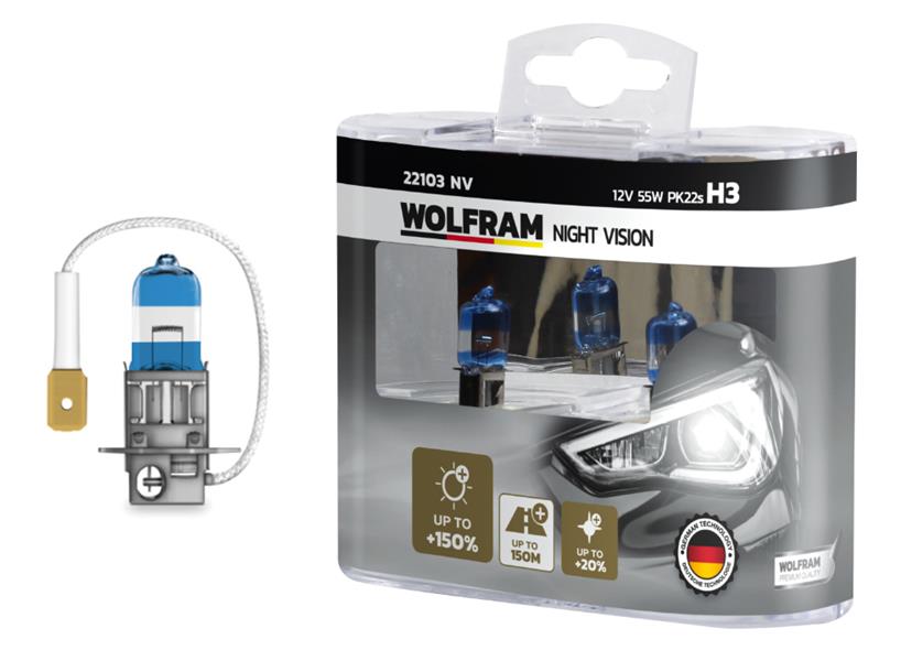 AMPUL 12V H3 55 PK22s NIGHT VISION +150% FAZLA + 20% BEYAZ IŞIK