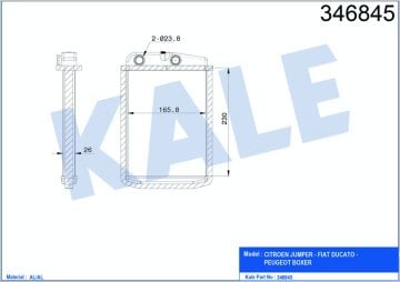 KALE 2081811AB KALORIFER RADYATORU (MOTOR ICI) DUCATO III 2,3 JTD JUMPER III BOXER III 22DT PUMA 06>