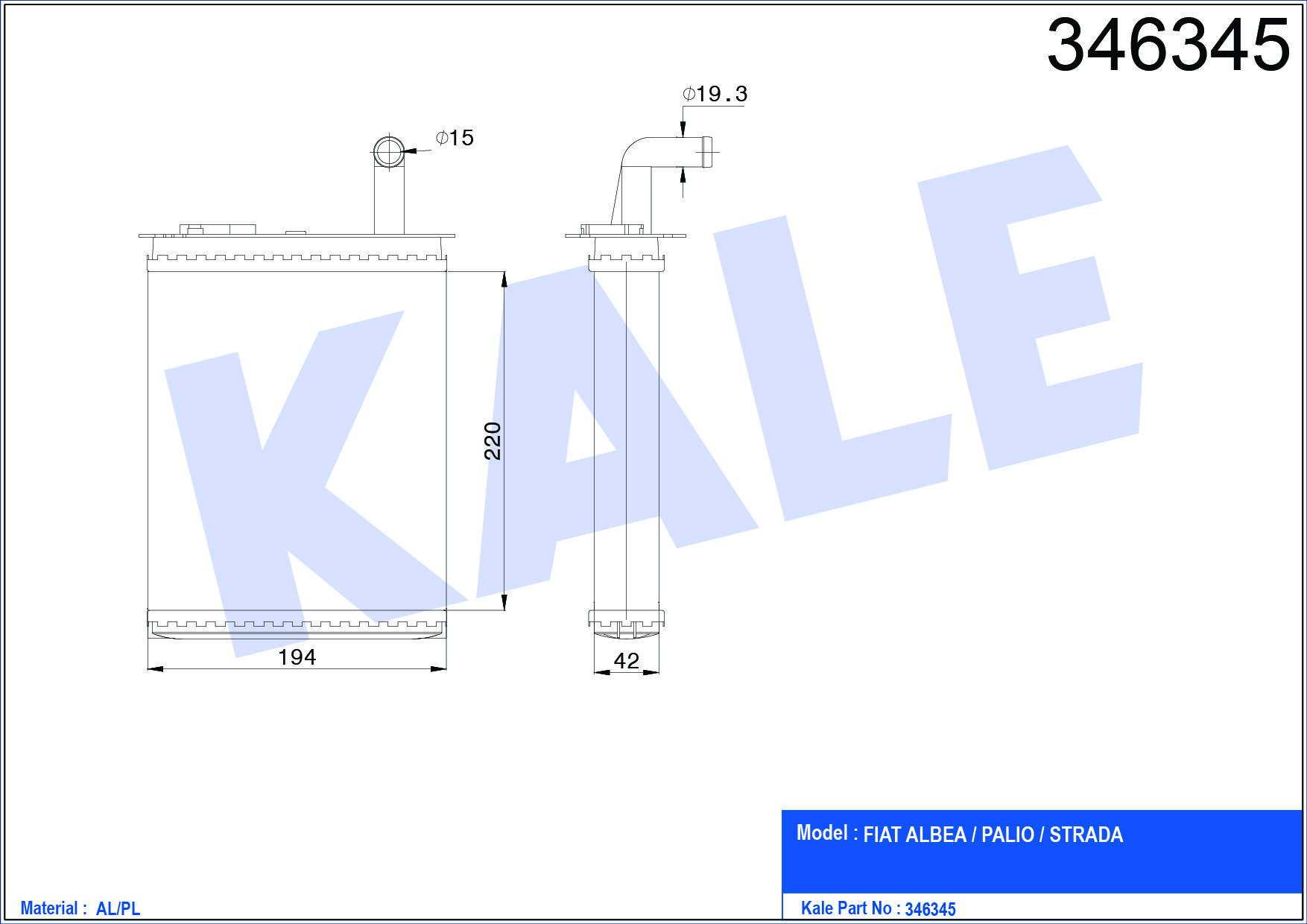 RADYATÖR KALORİFER PALIO  96-05 MEKANİK
