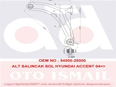 ALT SALINCAK SOL HYUNDAI ACCENT 04=>