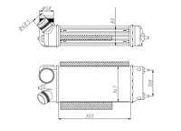 TURBO RADYATORU INTERCOOLER FORD : FİESTA 1,6 TDCİ 300×147×80