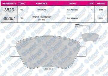 ON FREN BALATASI LINEA 1.3 STILO BRAVO SIENA PALIO ALBEA 1.2 / 1.4 / 1.6 / 1.9D MULTIJET 10 / 01> DOBLO 1.3D NEMO BIPPER FIORINO FISSIZ