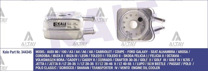 YAĞ SOĞUTUCUSU TRANSPORTER T4 / LT35 / GOLF / A3 / A4 / CRAFTER 97=> ACV-AGR-ALH-ANJ-AVR-BJK 2.5 TDİ CONTALI