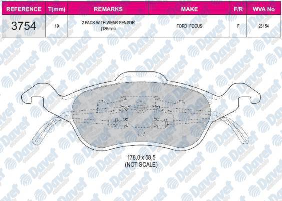 ON FREN BALATASI FOCUS 1.6 16V / 1.8 16V / 1.8TDCI / 2.016V 98>04