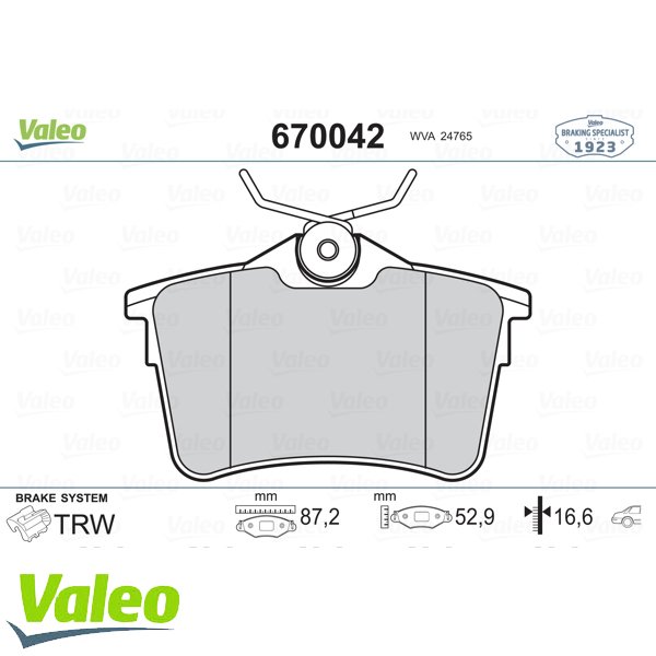 Arka Fren Balatası (Tk) P308 Partner Berlıngo 08> 1,6Hdı / 1,6Vtı / 1,6I Bk / Fou