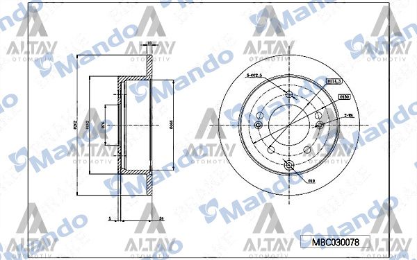 FREN DİSKİ CERATO / SOUL 11=> / ARKA DÜZ 262-5