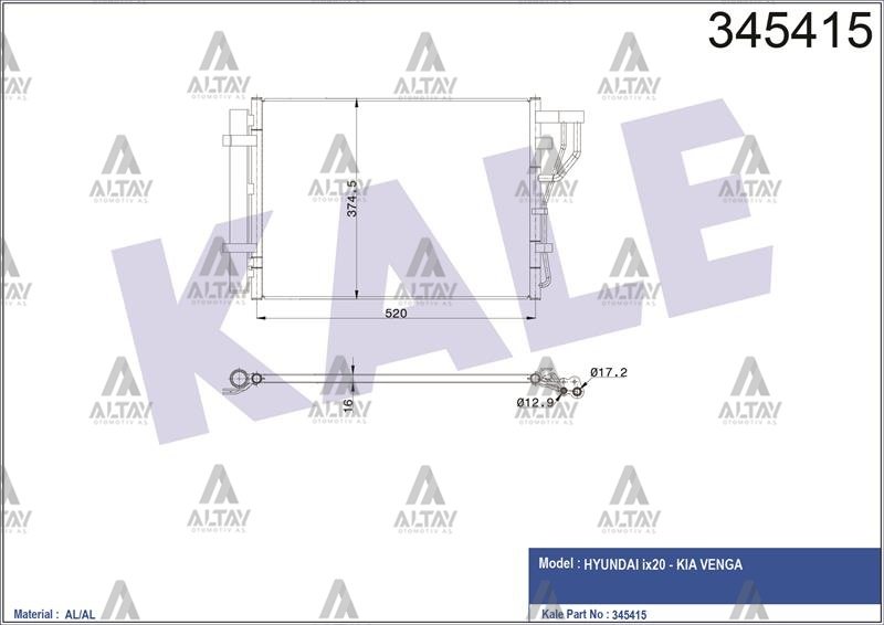 RADYATÖR KLİMA IX-20 10=> / VENGA 10=> 1.4 - 1.6 BENZİNLİ