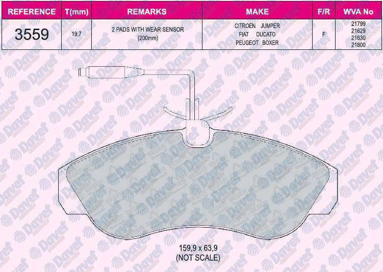 FREN BALATASI ON WVA 21800 DUCATO BOXER JUMPER 1800KG 94-02