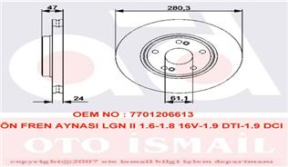 ON FREN AYNASI (DISKI) LAGUNA II 1,6 / 1,8 / 1,9 / 2,0 (5 BIJON)